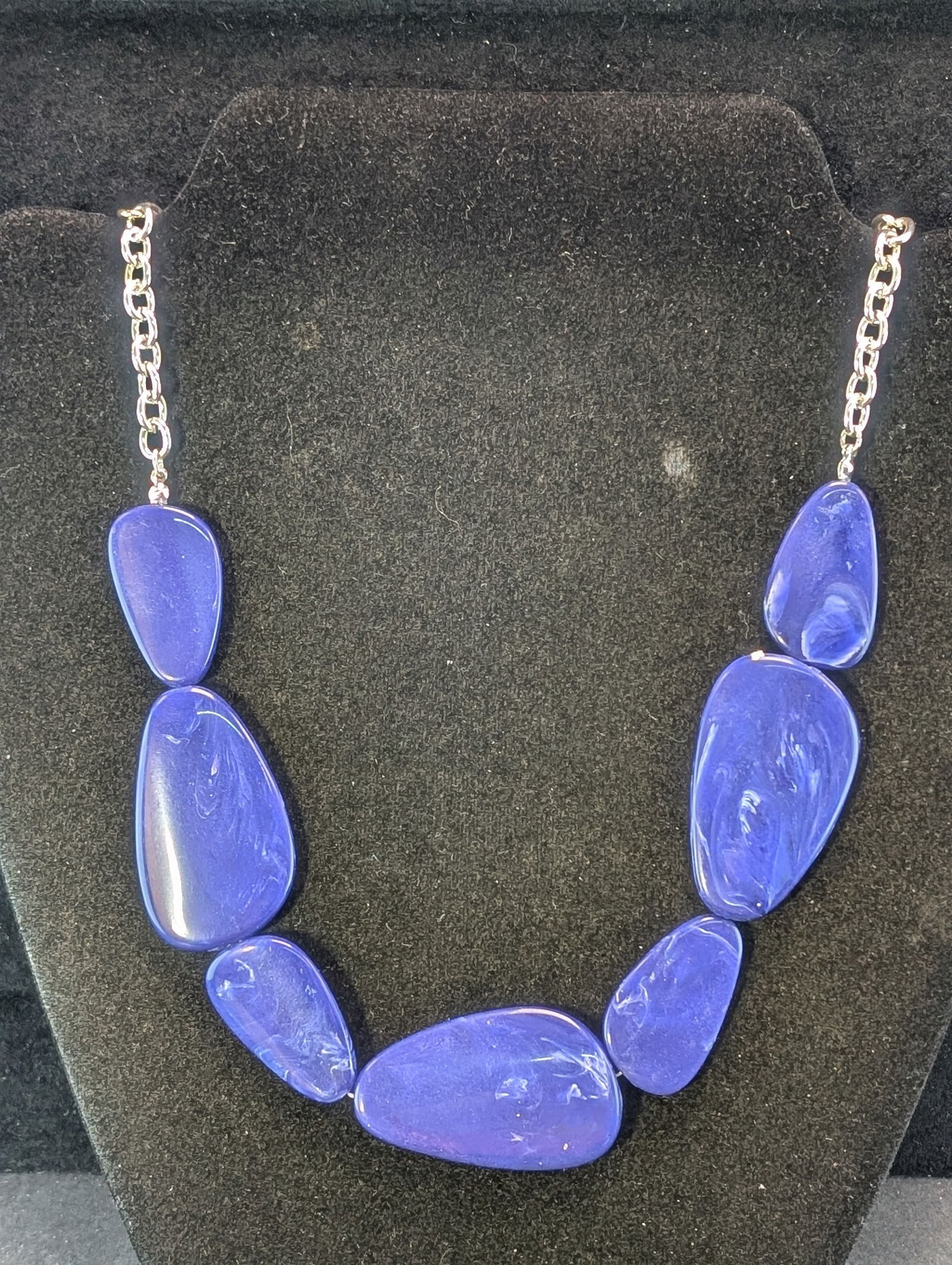 Vintage 24" Necklace w/ Purple/Blue Stone: Vintage 24" Necklace w/ Purple/Blue Stone