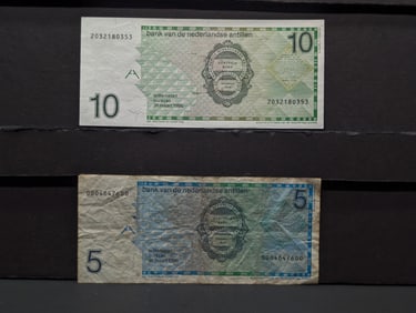 1986 Netherland 10 and 5 Notes