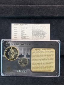 Gold Coinage and the Presidency Coin Set 24K Layered Gold, 2 Coins