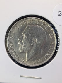 1923 Great Britain One Florin Nice Detail .500 Silver