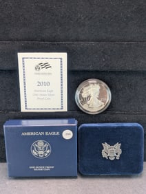 2010-W American Silver Eagle With COA In OGP, One Ounce .999 Silver