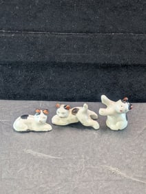 Three Small Porcelain Cat Figurines
