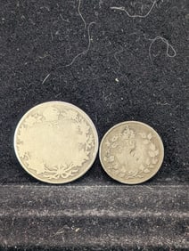 No Date Canada Silver Quarter & Dime, George V Obverse