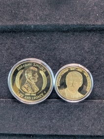 Donald Trump and Abraham Lincoln Commemorative, Layered in 24K Gold