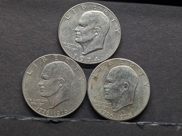 1974-D & 1976 P& D Eisenhower Dollars
