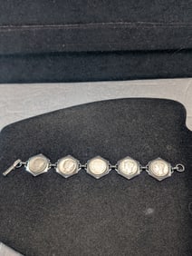 7-Inch Bracelet with (1) Barber Dime and (4) Mercury Dimes