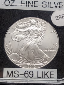 2010 AM. $1.00 1 OZ. Silver Eagle, MS-69 Like