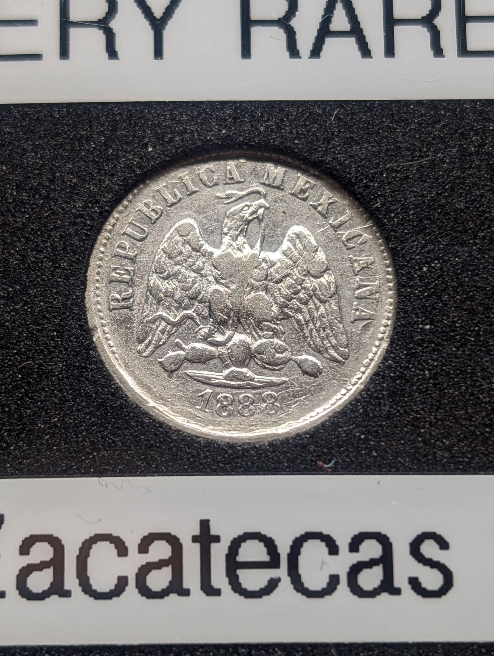 1888 Mexican 10 Centavos Silver Eagle, VERY RARE, ZS-ZACATECAS MINT (1 of 3)