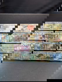 18 World Banknotes.