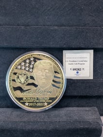 Donald Trump Commenerative Coin, 13 Oz 24K Layered Gold