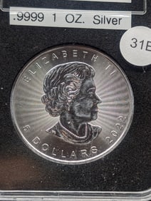 2022 Canada 5 Dollar Maple Leaf .9999 1 OZ. Silver