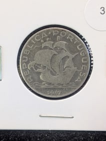 1947 Portugal 5 Escudos .650 Silver