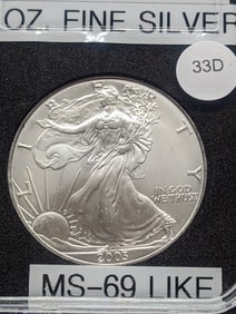2003 AM. $1.00 1 OZ. Silver Eagle, MS-69 Like