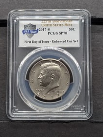 2017-S Kennedy Half Dollar First Day of Issue Enhanced UNC Set PCGS SP70