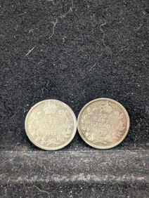 1912 & 1913 (.925 Sterling Silver, EF), Canada 5 cents, 112 Years Old!