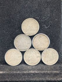Lot of (6) 80% Silver Canadian Dimes