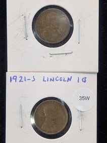 1921-S & 1928-S Lincoln Wheat Cents