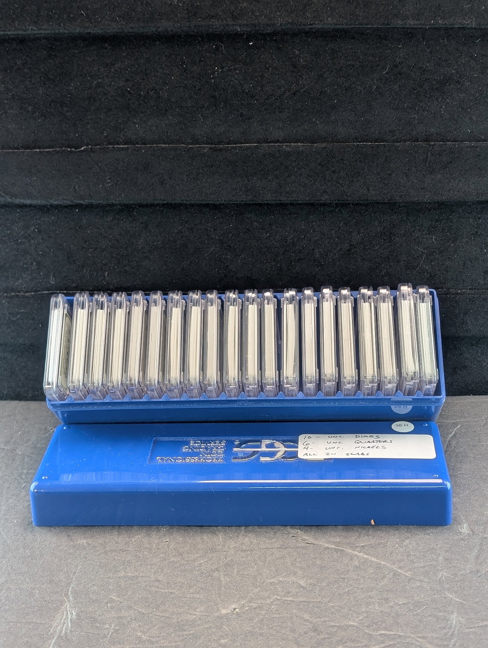 1 0 - UNC Dimes, 6 - UNC Quarters, & 4 - UNC Nickels. All In Slabs.: 10 - UNC Dimes, 6 - UNC Quarters, & 4 - UNC Nickels. All In Slabs.