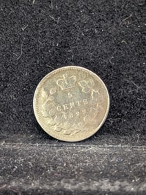 1899 (.925 Sterling Silver, EF-Rare), Canada 5 cents, 126 Years Old!