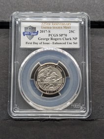 2017-S George Rogers Clark NP Quarter First Day of Issue Enhanced UNC Set PCGS SP70