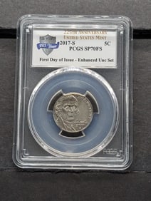 2017-S Jefferson Nickel First Day of Issue Enhanced UNC Set PCGS SP70FS