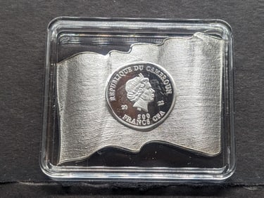 2022 Cameroon "Waving Flag" Silver Plated/Colorized 500 Francs