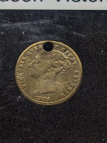 1854 British Token Queen Victoria, Hole on Top