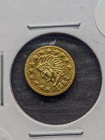 1852 California Gold 1/2 Fractional (Indian-Bear Token)