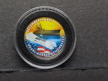 Pearl Harbor Tribute colorized Kennedy Half