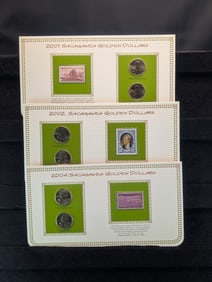 2001, 2002, & 2004 UNC Sacagawea $1. P & D Mints.