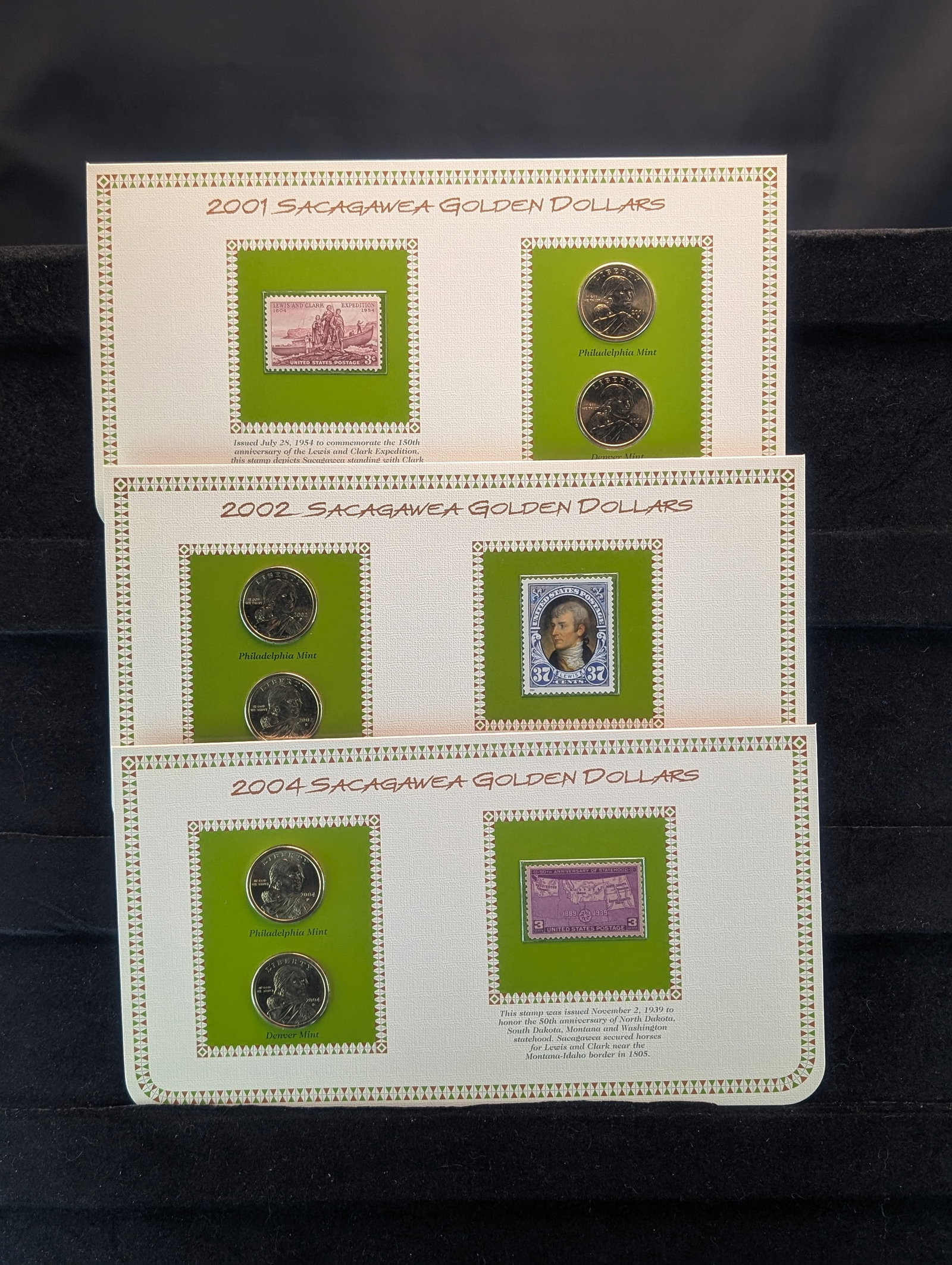 2001, 2002, & 2004 UNC Sacagawea $1. P & D Mints.: 2001, 2002, & 2004 UNC Sacagawea $1. P & D Mints.