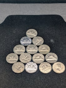 Lot of (14) Various Date Canada Nickels