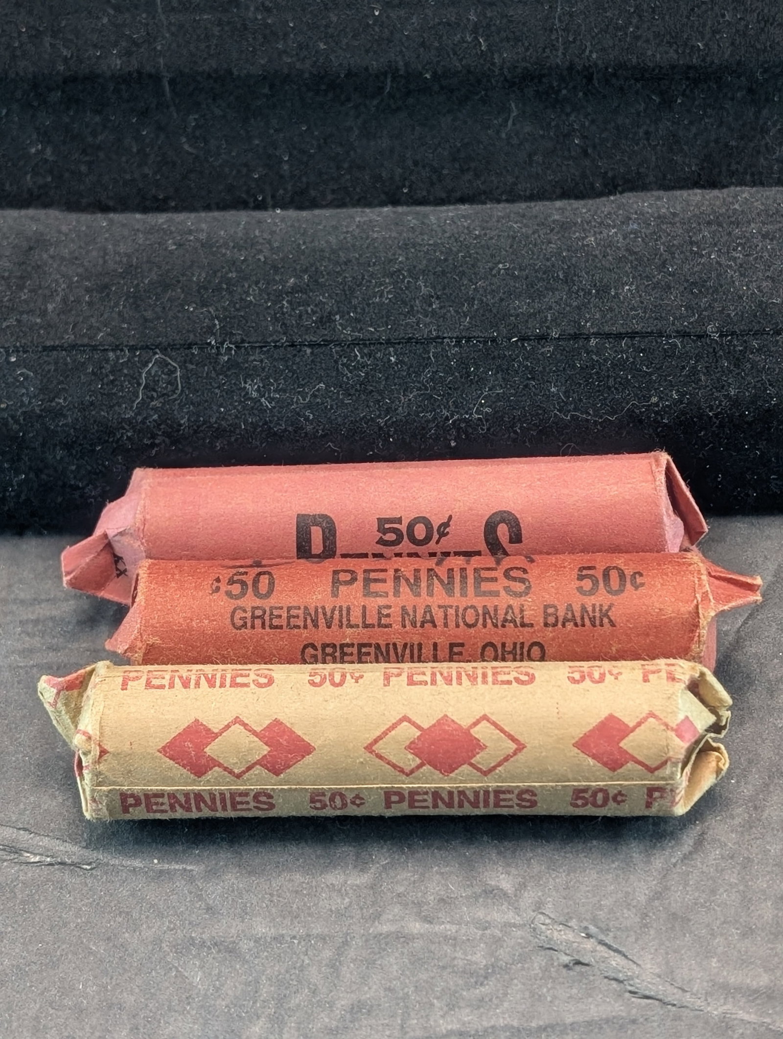 (3) Rolls Lincoln Cents, 2 1950-1958 and 1 1974S: (3) Rolls Lincoln Cents, 2 1950-1958 and 1 1974S