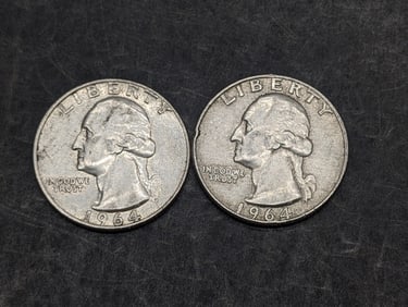 (2) 1964-D Washington Quarters