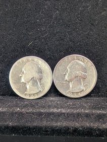 1941 & 1944, 90% Silver, (WWII ERA) Washington Quarters, 81 years old