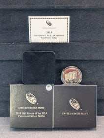 2013-W Girl Scouts of the USA Proof Silver Dollar with Box & COA