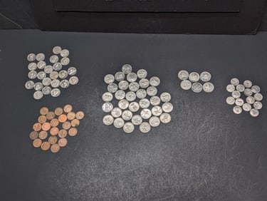 $12.43 Face Value Canadian Coins Quarters, Dimes, Nickels, Pennies