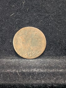 1786 (Rare this High of Grade, COA) Dutch Netherlands Colonial Duit VOC, First New York Penny, 10