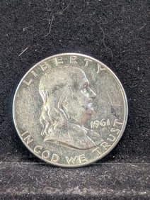 1961, 90% Silver, (UNC) Franklin Half, 64 years old
