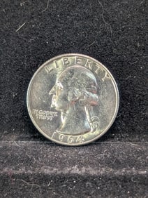 1964 D, 90% Silver, (UNC) Washington Quarter, 61 years old
