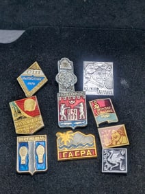 10 Olde r Soviet Badge-Pins