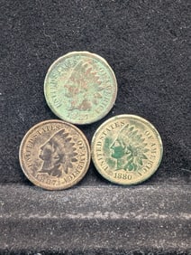 (3) Indian Head Cents