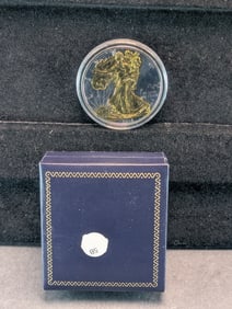 2014 One Ounce Silver Am. Eagle Dollar with Gold Plating