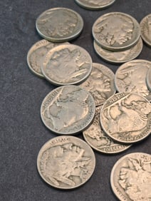 Roll Of 40 1934-D Full Date Buffalo Nickels.