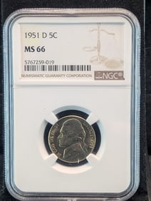 1951-D Jefferson Nickel NGC MS 66