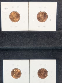 (4) Lincoln Cents 2009-P Presidential, 2009-D Bicentennial, 2009-D Formative Years, 2009-P Early