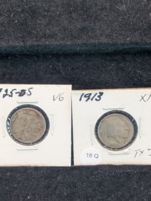 (2) Buffalo Nickels 1913 Type 1, 1925-S