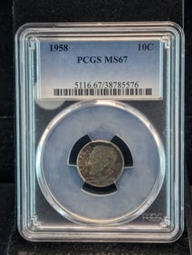 1958 Roosevelt Dime PCGS MS67