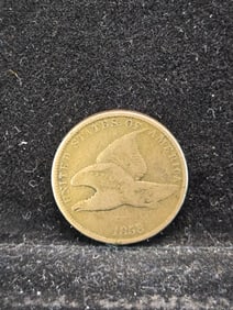 1858 United States Flying Eagle Cent. Vintage Type Coin.