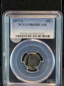 1977-S Roosevelt Dime PCGS PR69 DCAM